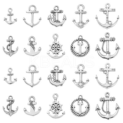 100Pcs 10 Styles Tibetan Style Alloy Charms TIBEP-CJ0001-54-1