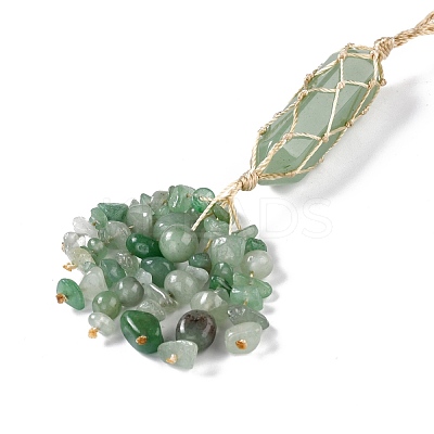 Natural Green Aventurine Reiki Healing Wall Hanging Pendant HJEW-C005-01F-1