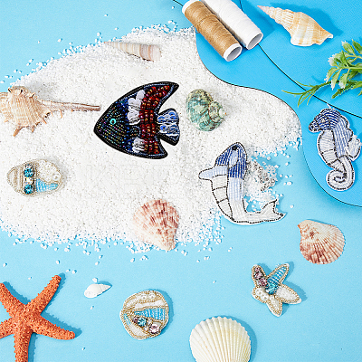 6Pcs 6 Style Sea Animal Handmade Ornament Accessories DIY-GF0008-86-1