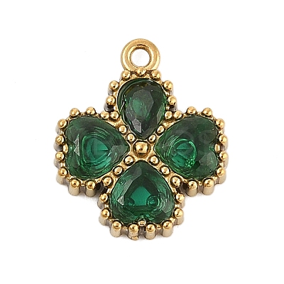 304 Stainless Steel Rhinestone Pendants STAS-E547-06F-G-1