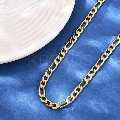 6MM 304 Stainless Steel Figaro Chain Necklaces for Women NJEW-G177-02G-1