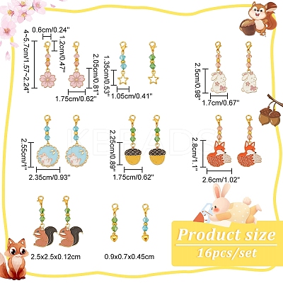 Sakura Flower/Star/Puffed Heart Pendant Stitch Markers HJEW-AB00484-1
