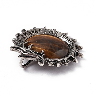 Natural Tiger Eye Pendants G-G983-01AS-04-1