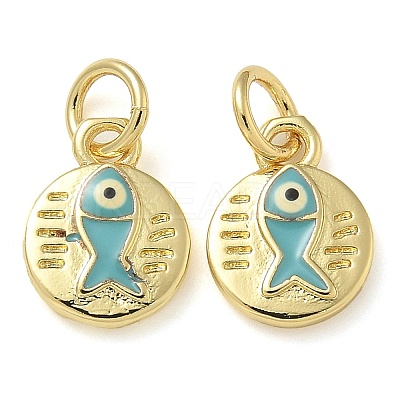Rack Plating Brass Enamel Charms X-KK-K392-06G-1
