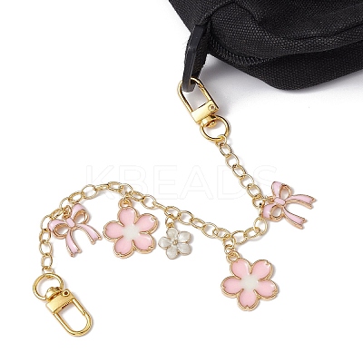 Flower & Bowknot Brass Bag Extension Chains AJEW-BA00137-1