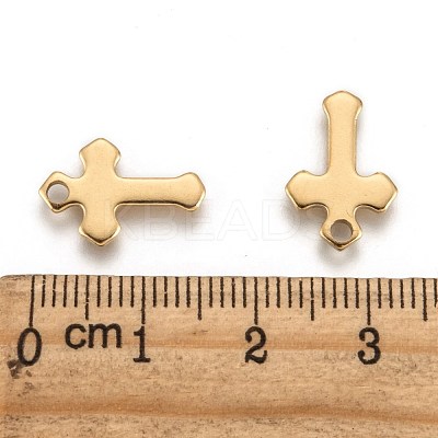 Ion Plating(IP) 304 Stainless Steel Tiny Cross Charms STAS-L159-06G-1
