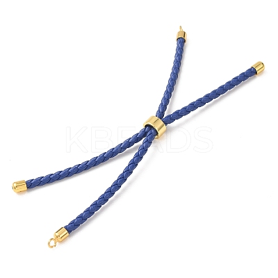 Adjustable Round Braided Microfiber Leather Cord Bracelet Making KK-CBAC260-01G-27-1