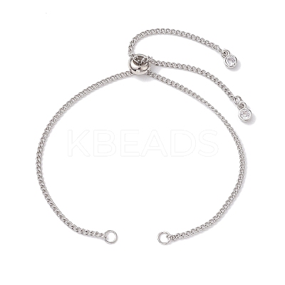 Non-Tarnish 304 Stainless Steel Curb Chain Bracelet Slider Making AJEW-JB01244-02-1