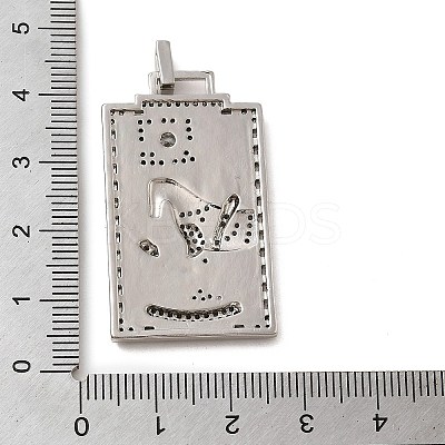 Brass Micro Pave Cubic Zirconia Pendants with Enamel KK-H458-01P-22-1