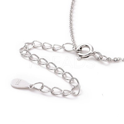 Anti-Tarnish Rhodium Plated 925 Sterling Silver Cable Chains Necklace for Women STER-I021-09P-1