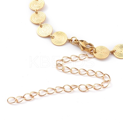 Brass Flat Round Link Chain Necklaces X-NJEW-JN03361-1