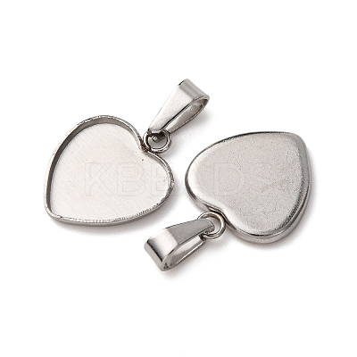 304 Stainless Steel Pendant Cabochon Settings STAS-D379-02B-P-1