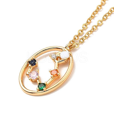Colorful Cubic Zirconia Constellation Pendant Necklace LS-NJEW-H166-01C-1