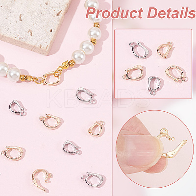 24Pcs 4 Styles Rack Plating Brass Fold Over Clasps KK-BC0012-80-1