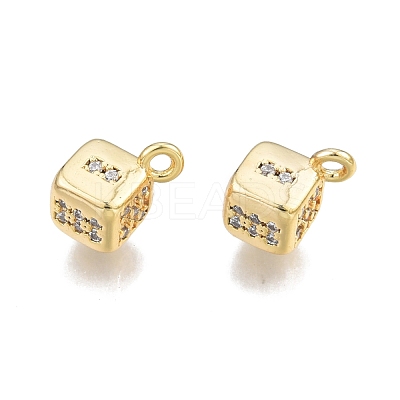 Brass Pave Clear Cubic Zirconia Charms KK-N231-346-1