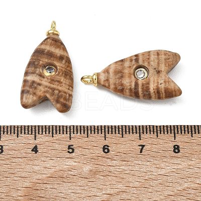 Brass & Natural Gemstone & Cubic Zirconia Pendants GG-CBAD360-20G-02-1