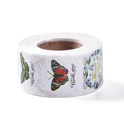 8 Patterns Butterfly Round Dot Self Adhesive Paper Stickers X-DIY-A042-13A-1