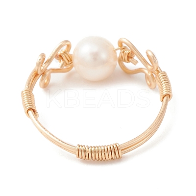 Natural Pearl Finger Ring RJEW-JR00580-1