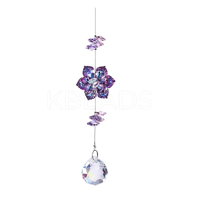 Glass Flower Hanging Ornaments PW-WG452EB-02-1