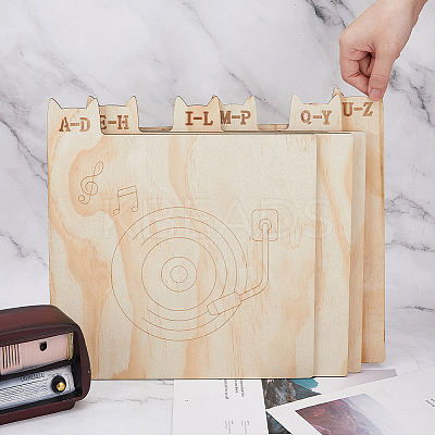 Wood Vinyl Record Divider WOOD-WH0124-92C-1