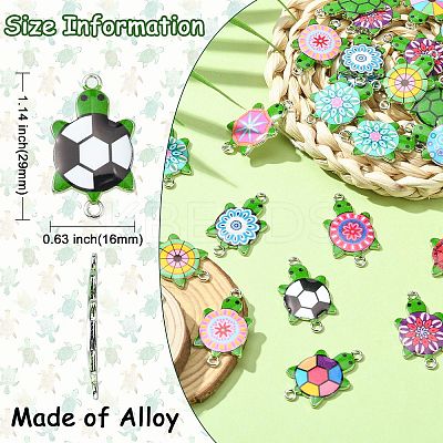 60Pcs 15 Styles Alloy Enamel Connector Charms ENAM-CJ0004-40-1