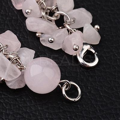 Rose Quartz Bracelets BJEW-JB02290-01-1