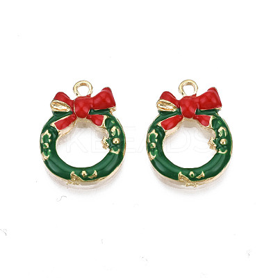 Rack Plating Alloy Enamel Pendants ENAM-N055-144-1