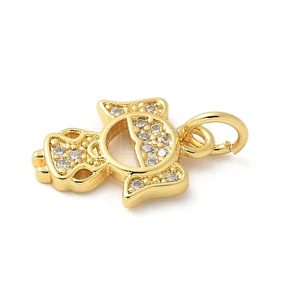 Brass Micro Pave Cubic Zirconia Pendants KK-U053-01G-02-1