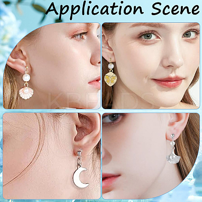 40Pcs 4 Styles Plastic U Type Clip-on Earring Component STAS-SC0007-60-1