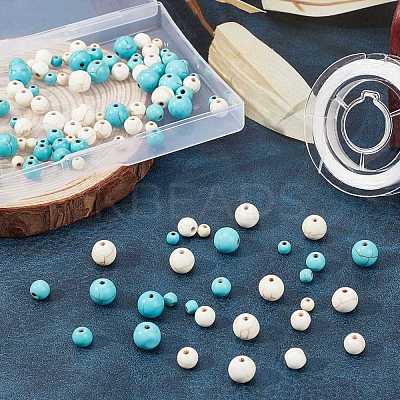 Synthetic Turquoise & Magnesite Round Beads TURQ-SC0001-04-1