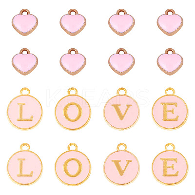 32Pcs 5 Styles Golden Plated Alloy Enamel Charms ENAM-TA0003-13A-1