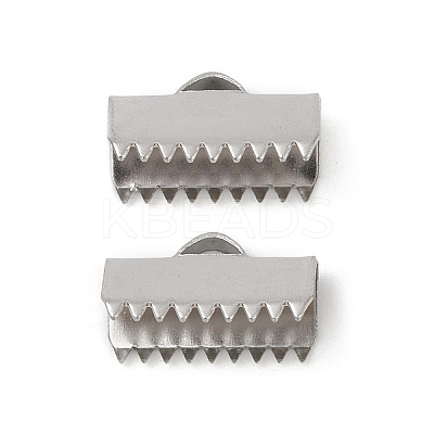 304 Stainless Steel Ribbon Crimp Ends STAS-E471-05K-P-1