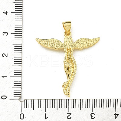 Rack Plating Brass Micro Pave Clear Cubic Zirconia Pendants KK-Z067-12G-1