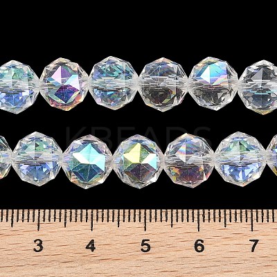 Transparent Electroplate Glass Beads Strands EGLA-N002-34C-B02-1
