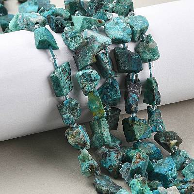 Raw Rough Natural Chrysocolla Beads Strands G-D101-A08-1