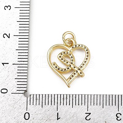 Brass Micro Pave Clear Cubic Zirconia Pendants KK-D409-36G-B-1