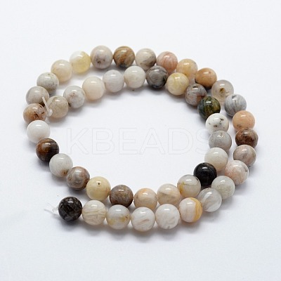 Natural Bamboo Leaf Agate Beads Strands G-I199-13-4mm-1