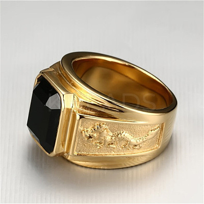 Alloy Rhinestone Finger Rings for Men FS-WG512DB-02-1