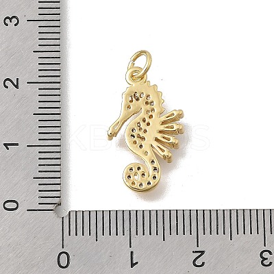 Brass Micro Pave Clear Cubic Zirconia Pendants KK-D431-057G-1