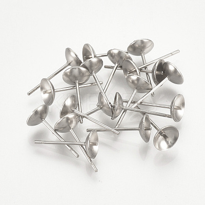 Non-Tarnish 304 Stainless Steel Stud Earring Findings X-STAS-T019-6-1