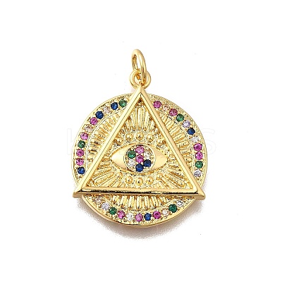 Brass Micro Pave Cubic Zirconia Pendants KK-F899-17G-1