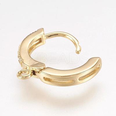Brass Huggie Hoop Earring Findings KK-L152-20-1