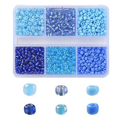 936Pcs 6 Style Glass Seed Round Beads SEED-FS0001-07-1