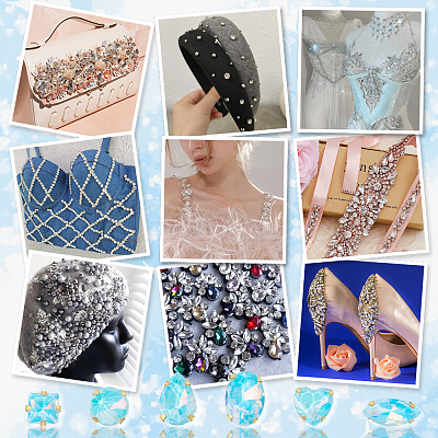 106pcs 6 Style Sew On Rhinestone FIND-OC0004-09F-1