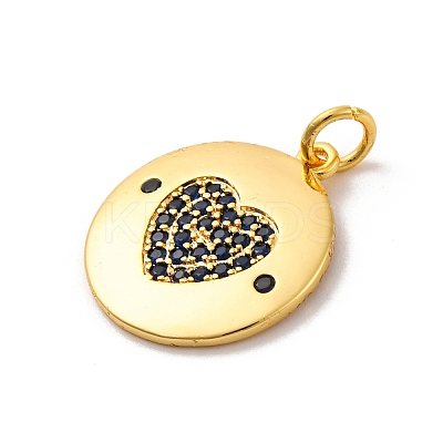 Brass Micro Pave Cubic Zirconia Pendants KK-U033-11G-02-1
