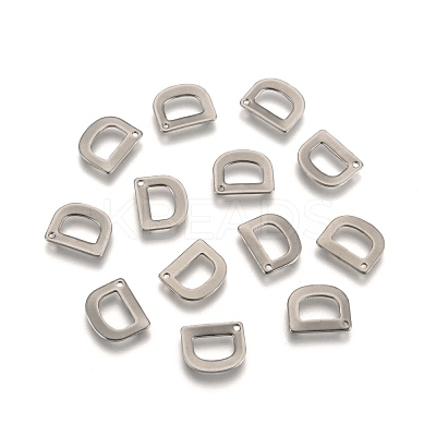 Tarnish Resistant 304 Stainless Steel Letter Charms STAS-O072-D-1