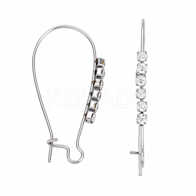 304 Stainless Steel Hoop Earrings Findings Kidney Ear Wires STAS-N092-138A-01-1