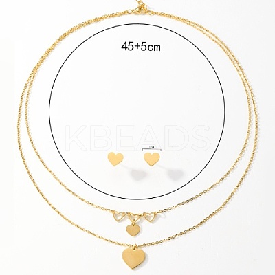 Golden 201 Stainless Steel Jewelry Set QE0758-3-1