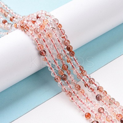Natural Hematoid Quartz/Ferruginous Quartz Beads Strands G-A208-10-1