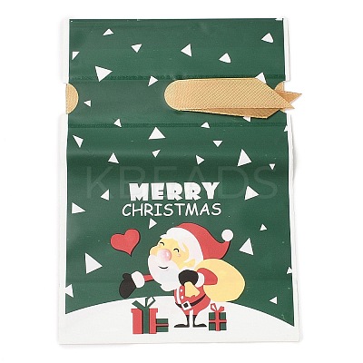 Christmas Santa Claus Plastic Packing Pouches Drawstring Bags ABAG-Q053-03E-1